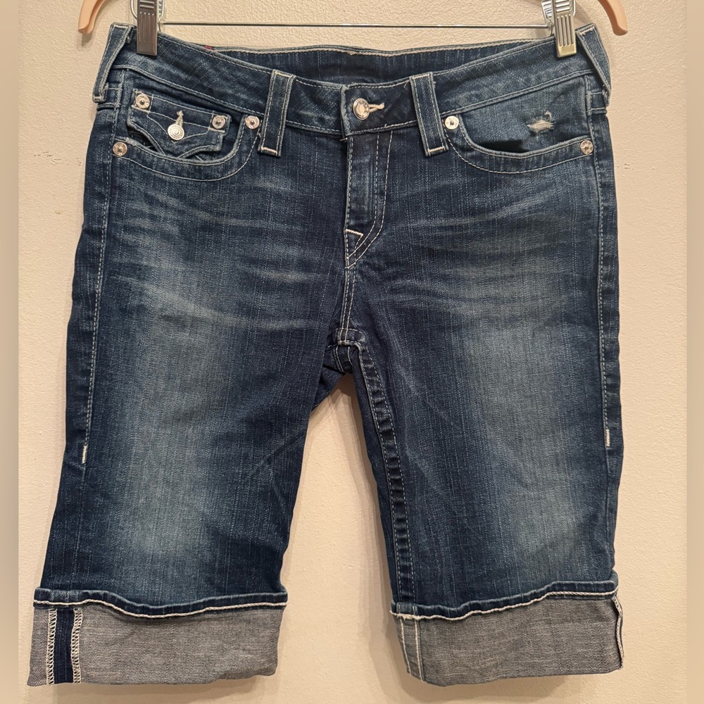 True Religion / Dark Blue / Women's Cuffed Bermuda Shorts / Size 32